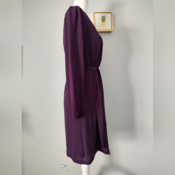 MSK Dress, size 6 brand new with out tags color purple Long sleeves Midi Shift - Picture 3 of 7